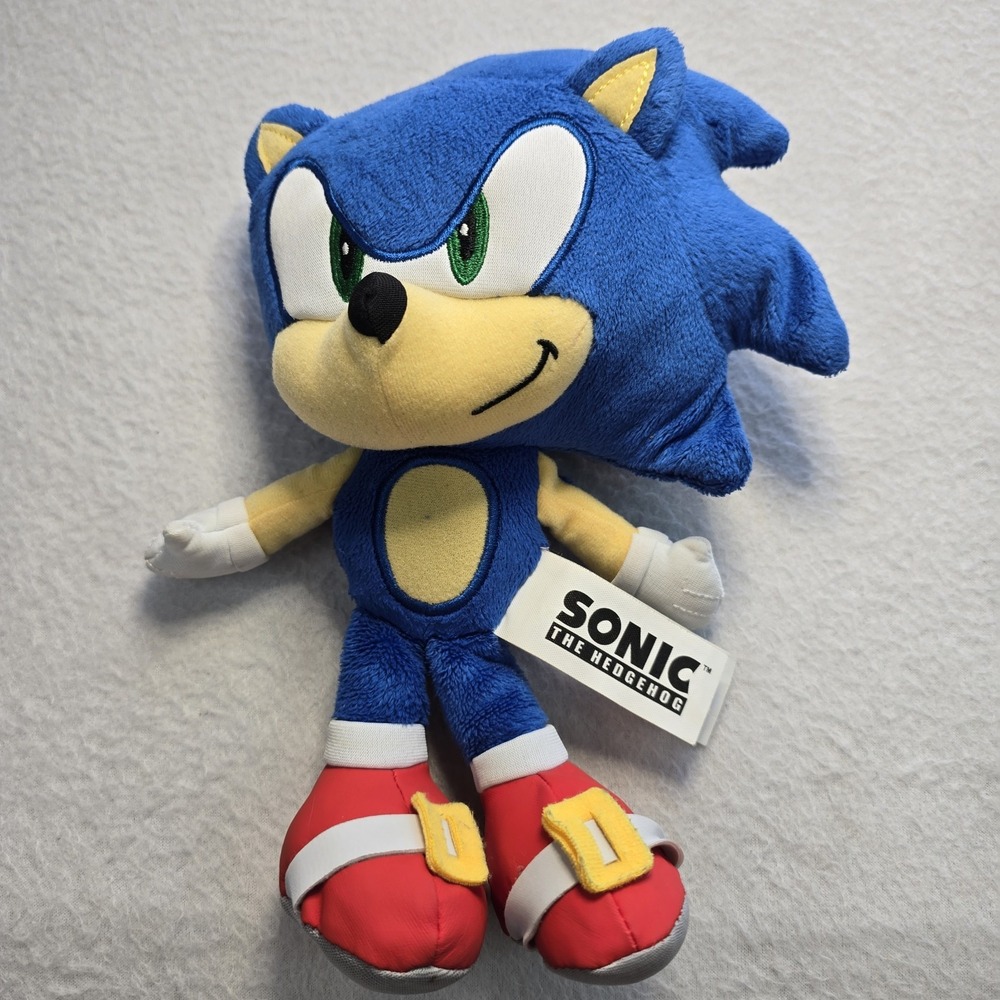 Sonic The Hedgehog 9" Plush Jakks Pacific 2025 Authentic Sega Gamer Toy Gift....